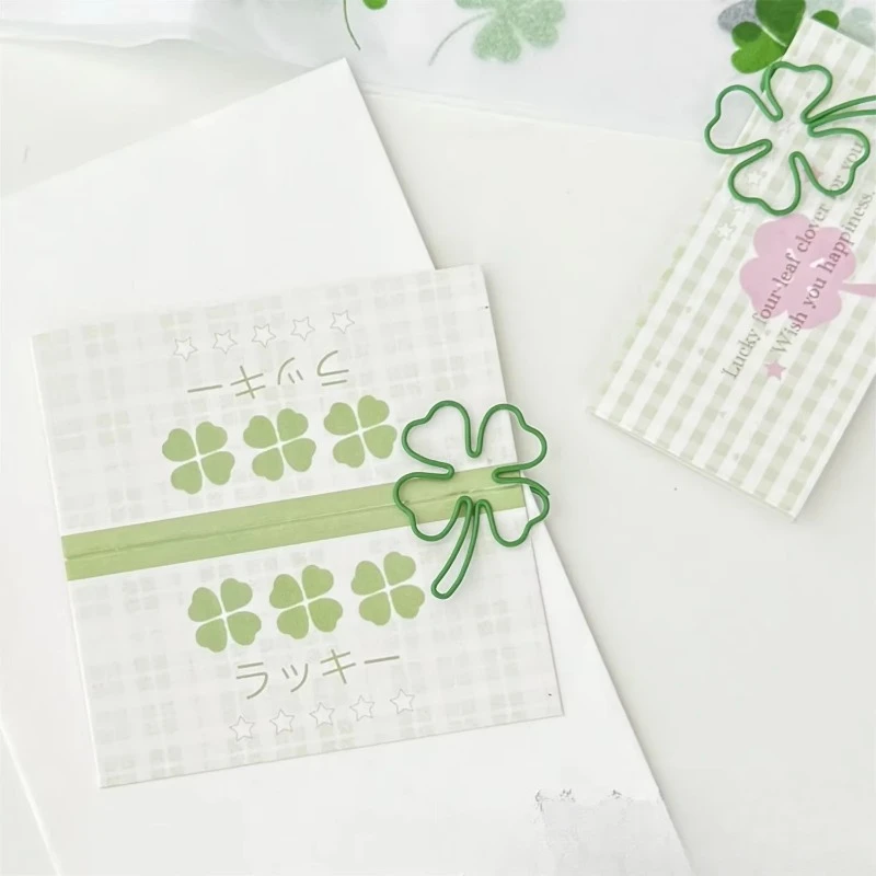 10 pz/set dolce coreano foglia verde graffette design creativo moda raccoglitore clip carino non appiccicoso nota scrapbook graffetta