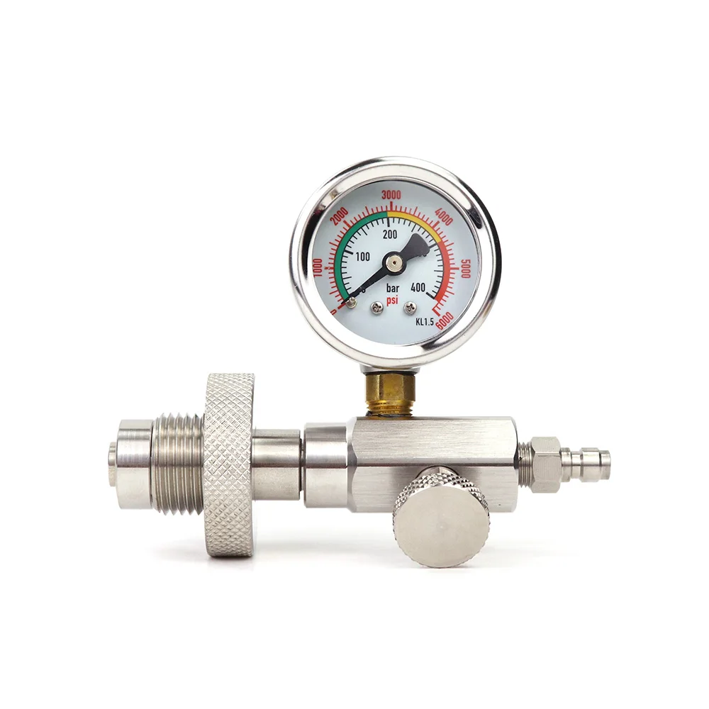 Diving Scuba Big Bottle To Small Bottle Charging Adapter HP Filling Station DIN300 (5/8BSP) Connector With Hose and Gauge 400Bar