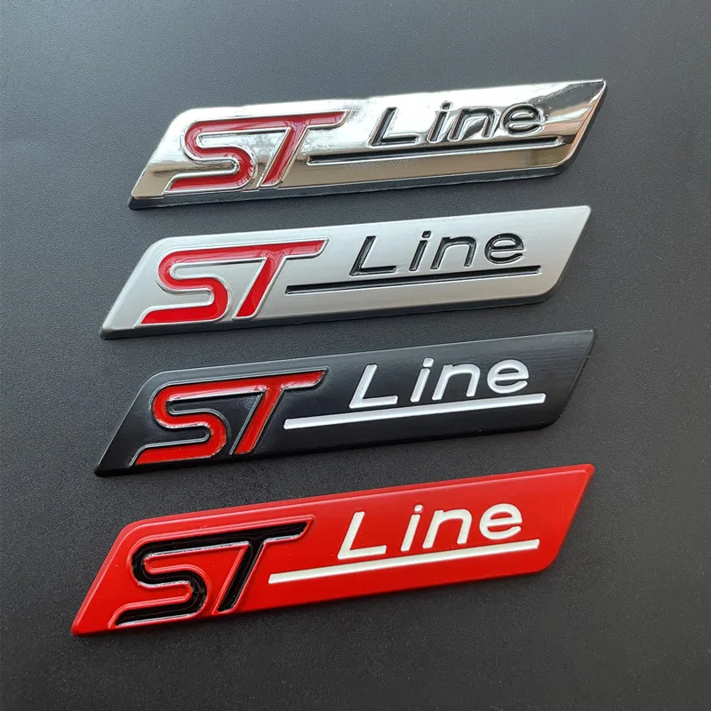 Logotipo de Metal 3D, pegatina de línea ST, insignia de guardabarros para maletero de coche para Ford Mondeo Mk5 Puma Kuga Fiesta Focus, accesorios de emblema de línea ST