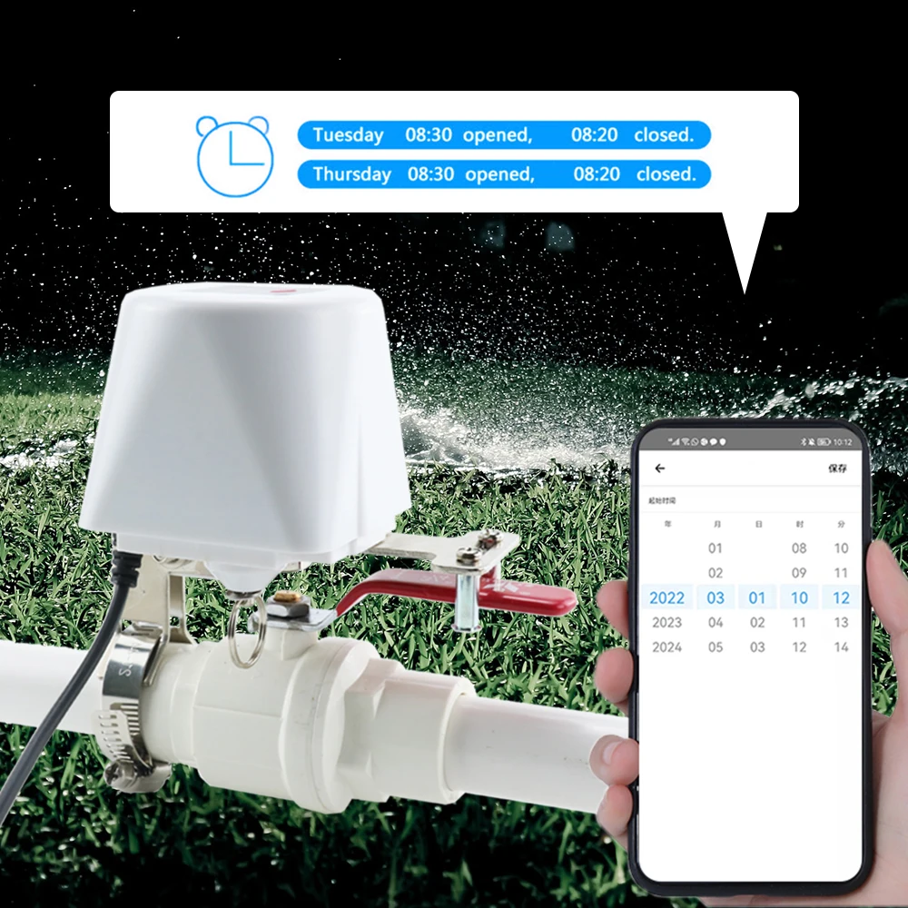 Tuya WiFi Wasser Ventil Gas Abschaltung Kugelhahn Timer Garten Smart Wasserhahn Controller Unterstützung Alexa Google Assistent SmartLife