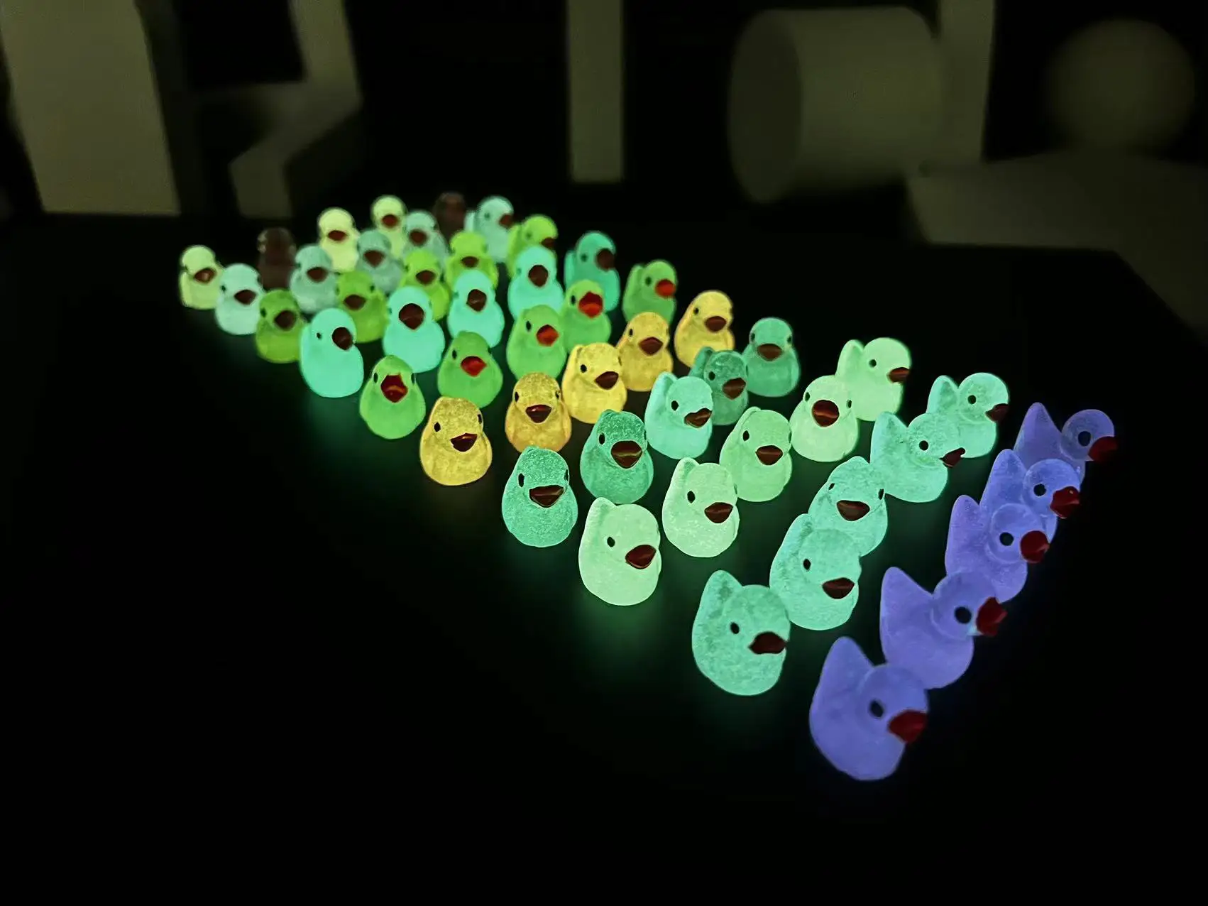 50PCS Luminous Miniเป็ดMoss Microlandscape Miniatureเป็ดFigurines Fairy Gardenอุปกรณ์ตกแต่งบ้านGlow In The Dark