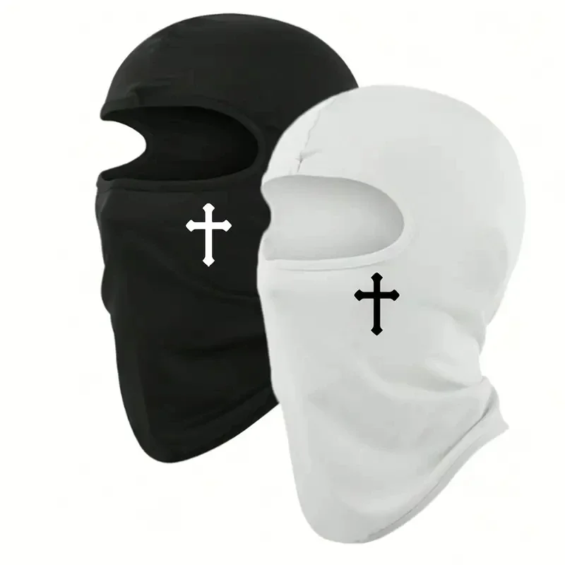 Gorros de pasamontañas cruzados negros transpirables para hombre, gorro con máscara de esquí para las cuatro estaciones, bicicleta, senderismo, herramienta para deportes al aire libre