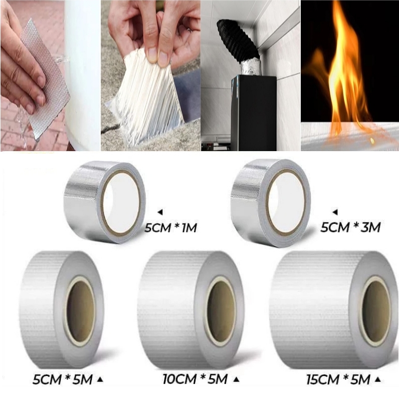 Cinta impermeable a prueba de fugas para techo, cinta adhesiva de papel de aluminio, reparación de grietas, tuberías antifugas, paredes, pegatina para fugas, cintas súper Nano