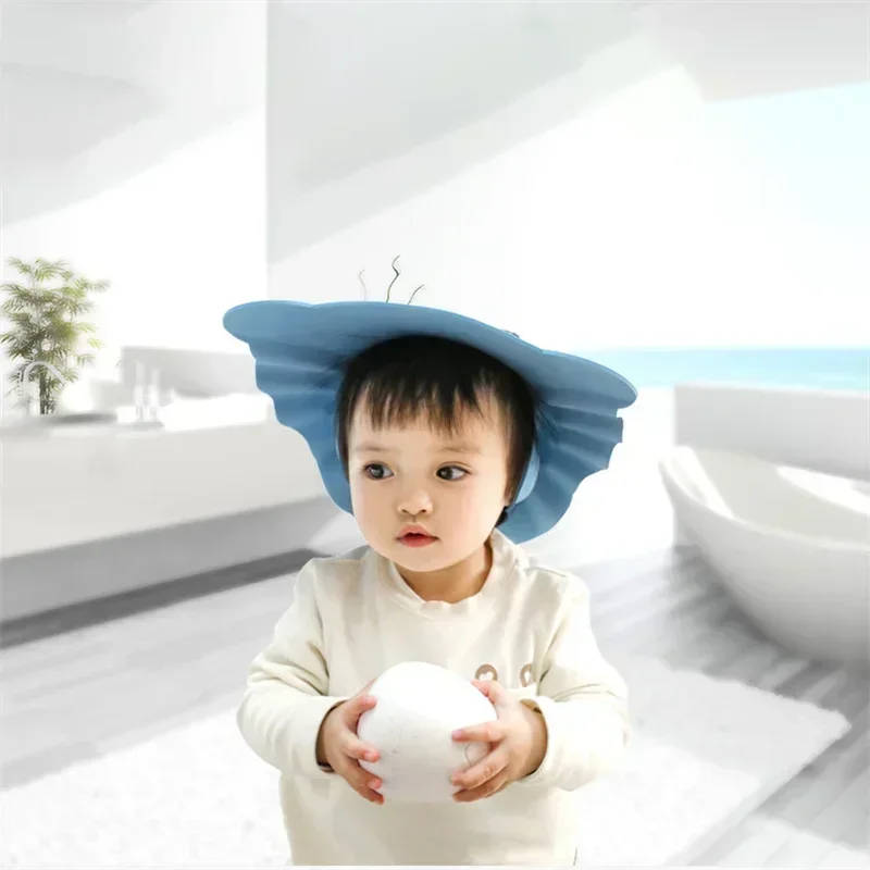 Baby Shower Soft Cap, Chapéu ajustável para lavagem de cabelo para crianças, Proteção de ouvido, Banho com xampu, Shower Protect Head Cover