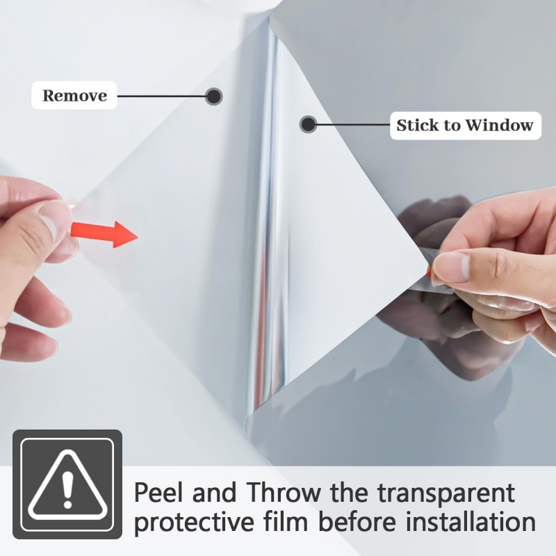 40x100 ซม.One Way กลางวันความเป็นส่วนตัวฟิล์ม Sun Blocking Anti UV สะท้อนแสงควบคุมความร้อน STATIC Cling Window Tint สําหรับ Home และ Office