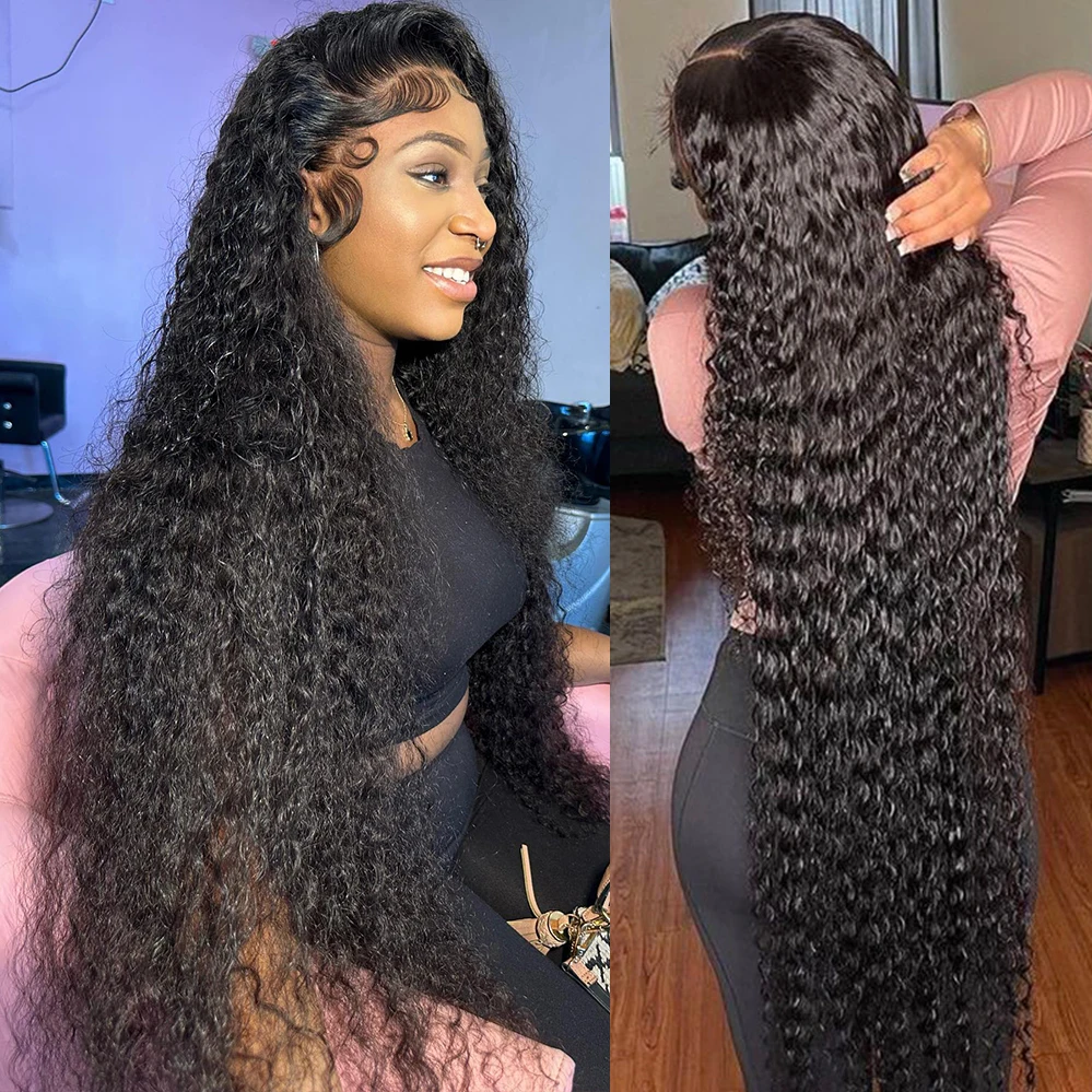 40 pollici onda profonda 13x6 hd ricci anteriori del merletto parrucche dei capelli umani 360 pre pizzicate parrucca del merletto 13x4 onda d'acqua parrucche frontali del merletto per le donne