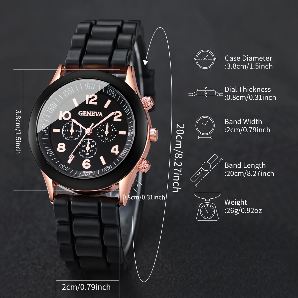 5/6PCS Dameshorloge Casual Siliconen Band Quartz Horloges Vlinder Sieraden Set (Zonder Doos)