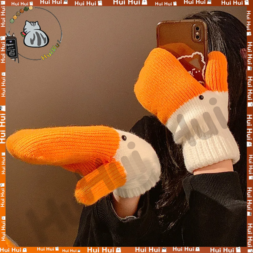 Nuevo estilo creativo divertido manopla de lana de ganso mujeres Otoño Invierno cálido polar grueso a prueba de frío encantador pareja estudiante Navidad