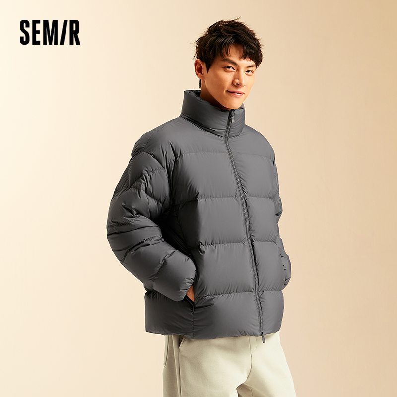 Semir jaqueta masculina inverno três à prova de vento impermeável resistente a manchas grosso gola puffer casaco leve quente