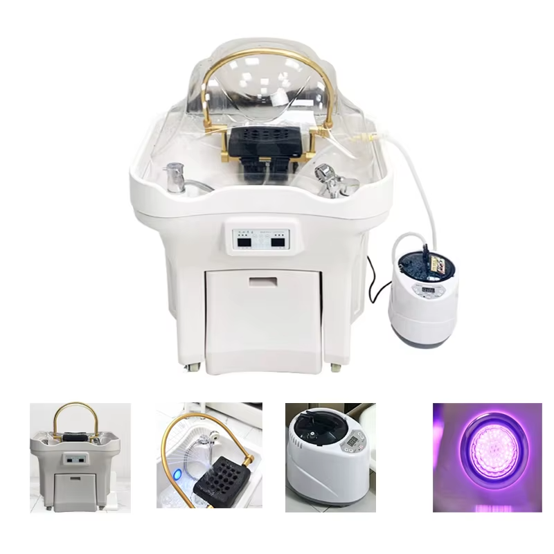 White Head Spa Fiberglass Bed Head Shampoo Bowl Hair Spa Washing Shampoo Basin Portable Head Spa Sink