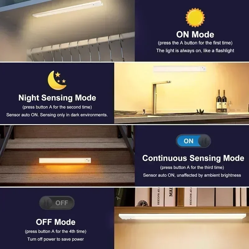 Xiaomi Drahtlose LED Nachtlicht Motion Sensor USB Aufladbare Für Küche Schrank Nachtlicht Kleiderschrank Schreibtisch Lampe Zimmer Dekor