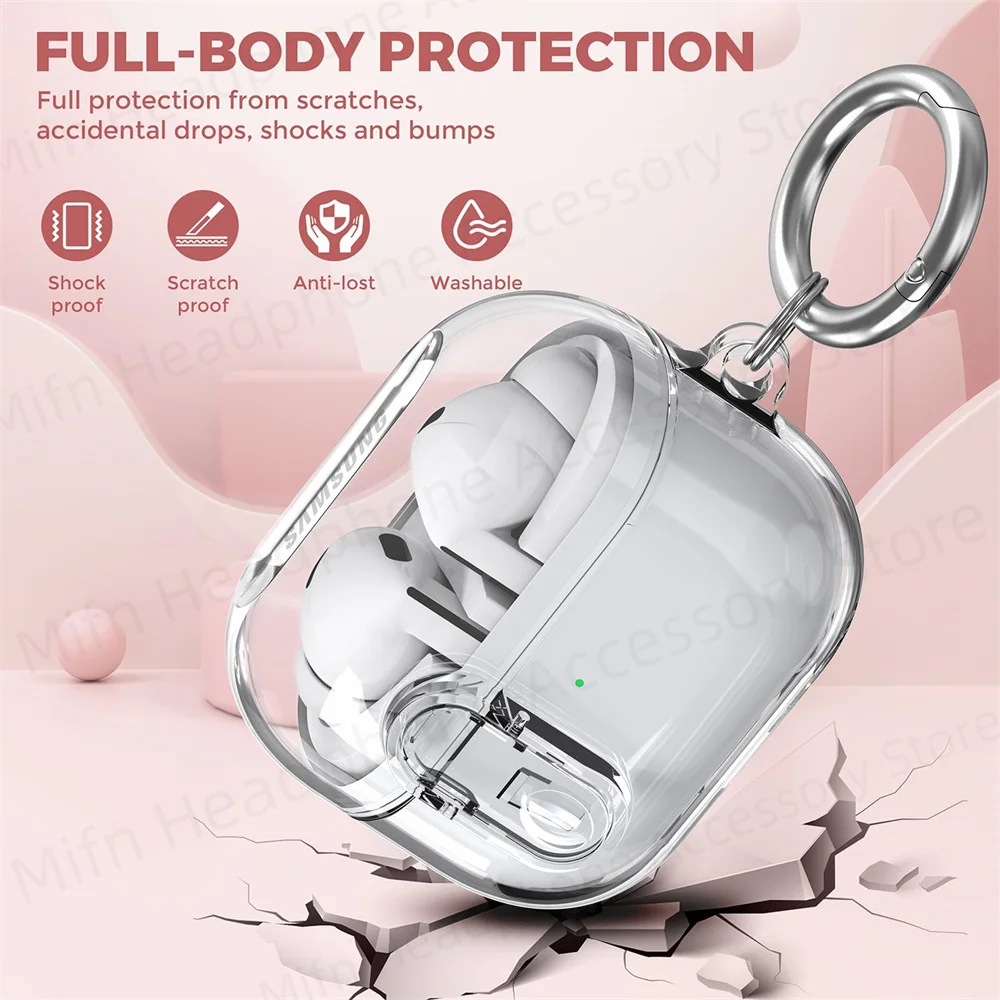 Transparent lock with cleaning kit Case for samsung galaxy buds 3/galaxy buds3 pro for Galaxy Buds 3 3Pro Charging Case 2024 New