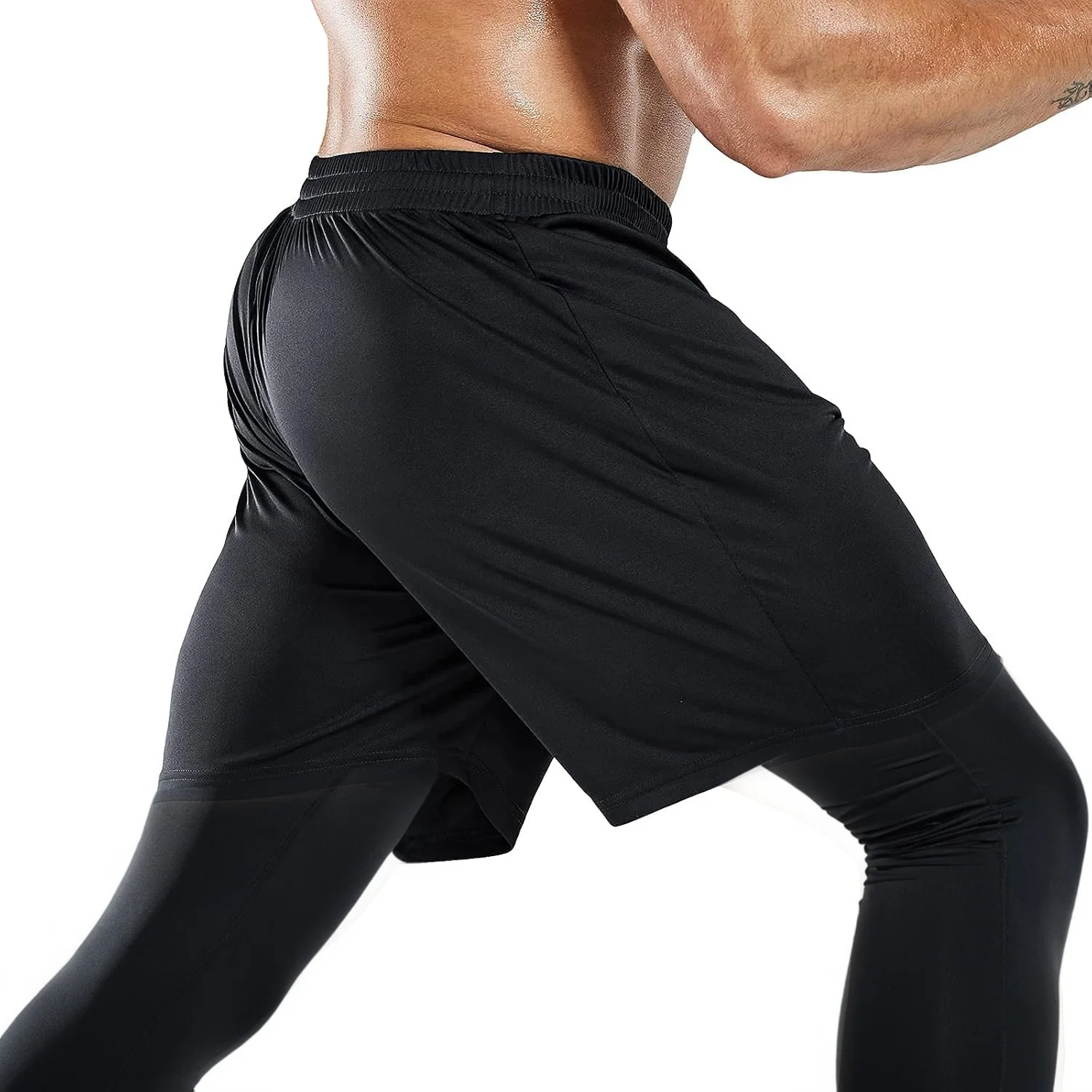 กางเกงวิ่งผู้ชายกางเกงรัดกล้ามเนื้อ Quick DRY Jogger กางเกงออกกําลังกายกางเกงขายาวความยืดหยุ่น Sweatpants ฟิตเนส Tights