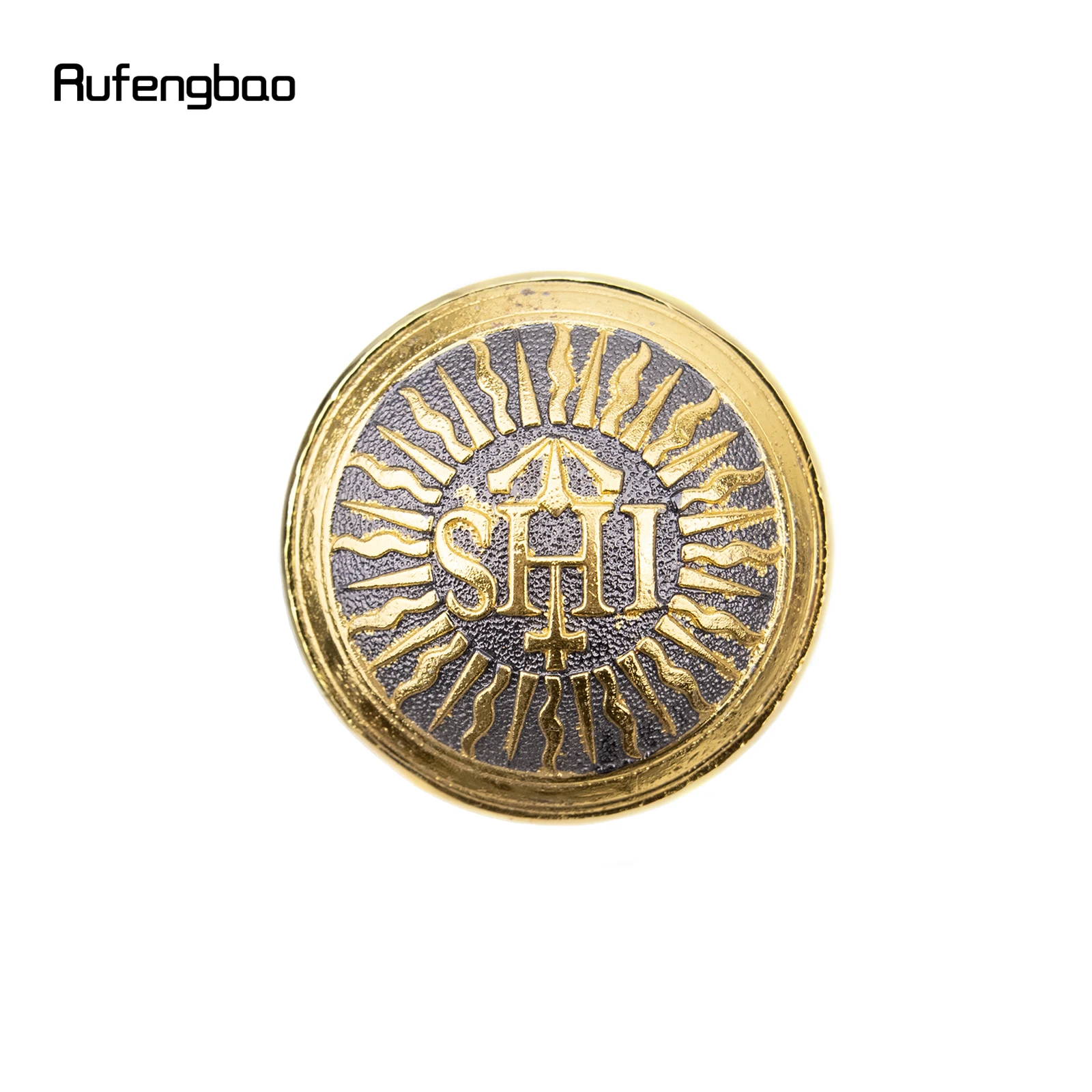 Golden Freemasons SHI Totem Relief เดิน Cane แฟชั่นเดิน Stick สุภาพบุรุษ Crosier ลูกบิดเดิน Stick 93ซม.