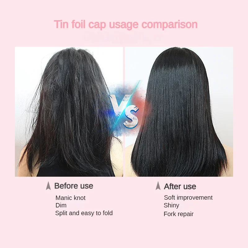 1PC 自己加熱錫箔帽子肥厚加熱スチームヘアマスクキャップポータブルヘアサロンスムーズヘアオイルベーキングキャップ