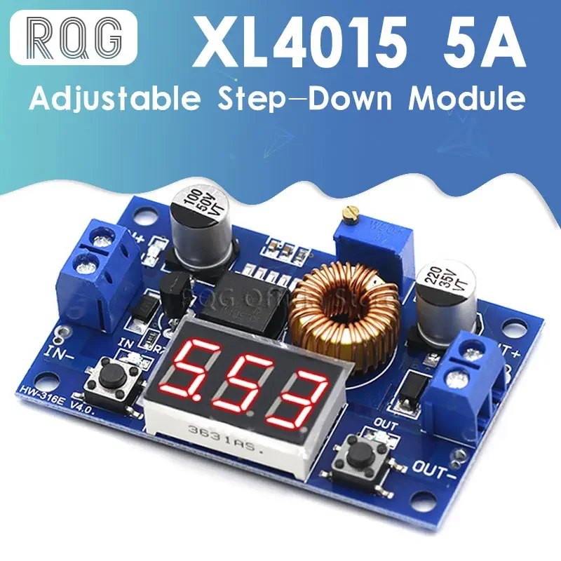 5A 75W XL4015 DC-DC Bộ Chuyển Đổi Có Thể Điều Chỉnh Bước Xuống Mô Đun 4.0-38V thành 1.25V-36V DIY Điều Chỉnh Nguồn điện