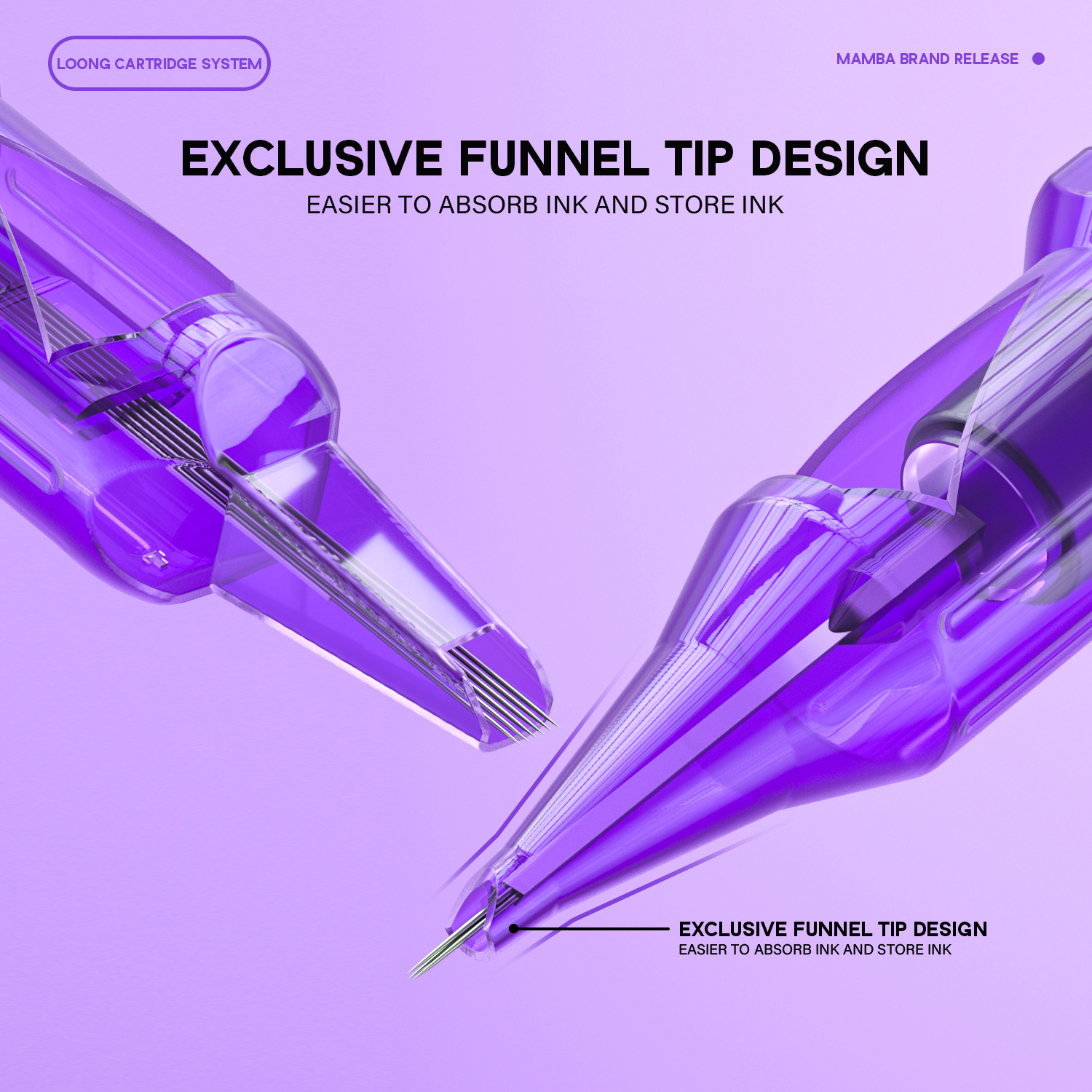 MAMBA LOONG 10 Uds cartuchos de agujas de tatuaje redondo Linder 0,30 MM/0,35 MM membrana esterilizada desechable agujas de tatuaje de seguridad