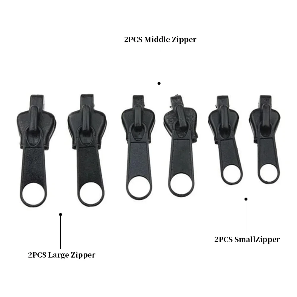 6 Stuks Instant Rits Universele Instant Fix Reparatie Kit Vervanging Ritssluiting Tanden Multifunctionele Kleding Vervanging Rits