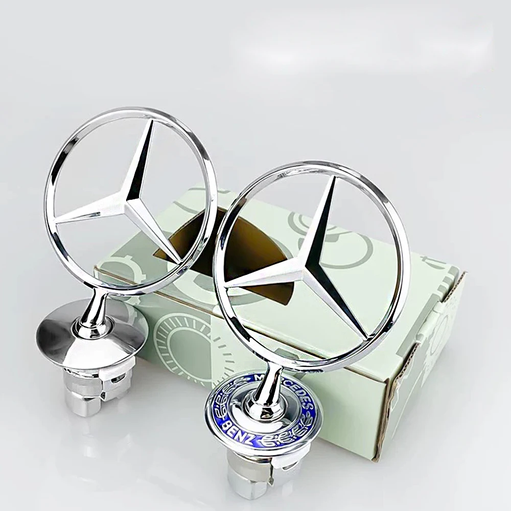 Mercedes Benz emblem Star Bonnet Car Hood Front Chrome Logo for Mercedes E S Class w204 w211 w205 W212 w203 w213 accessories