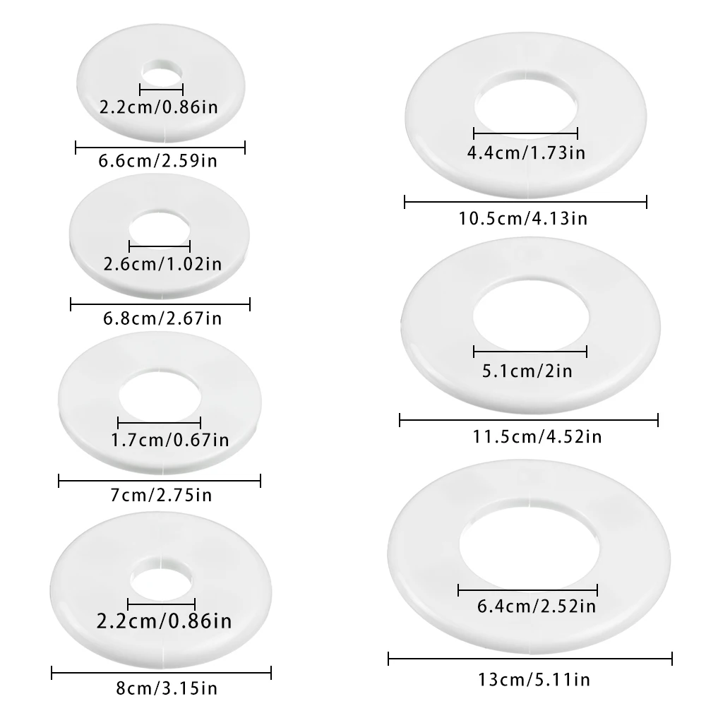 1Pc พลาสติกผนังครอบคลุมเครื่องปรับอากาศ Hole ตกแต่งหน้าแปลนฝาครอบฝักบัวก๊อกน้ำห้องครัว Self-กาว Splittable