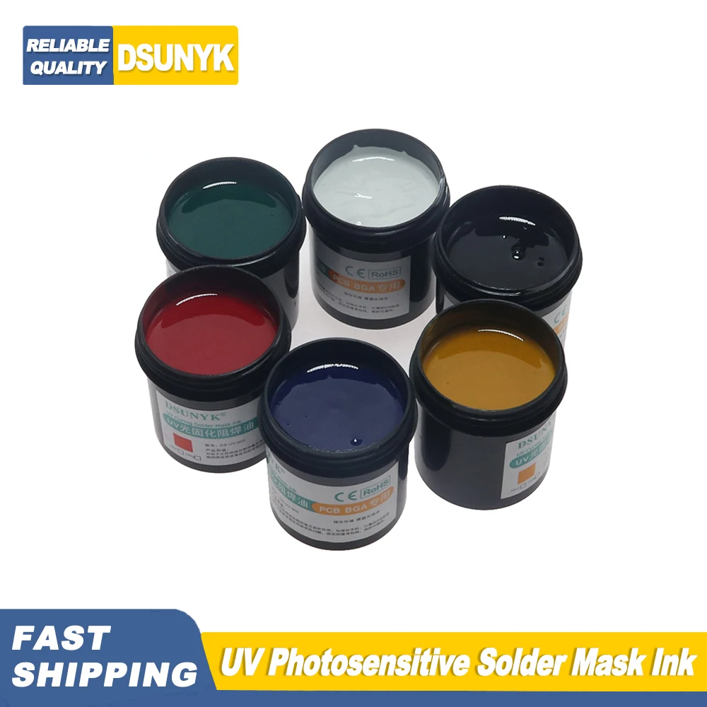 DSUNYK 100 g UV-lichtempfindliche Lötmaske, Tinte, BGA, Leiterplatte, Farbe, Öl, Schweißen, Flussmittel, verhindert korrosive Bogen