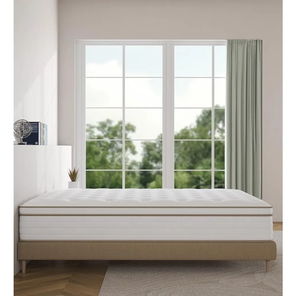 Full Size Mattress, 12 Inch White Full Mattress in a Box, Memory Foam Individually Pocket Coils for Pain Relief,Sweet Sleep