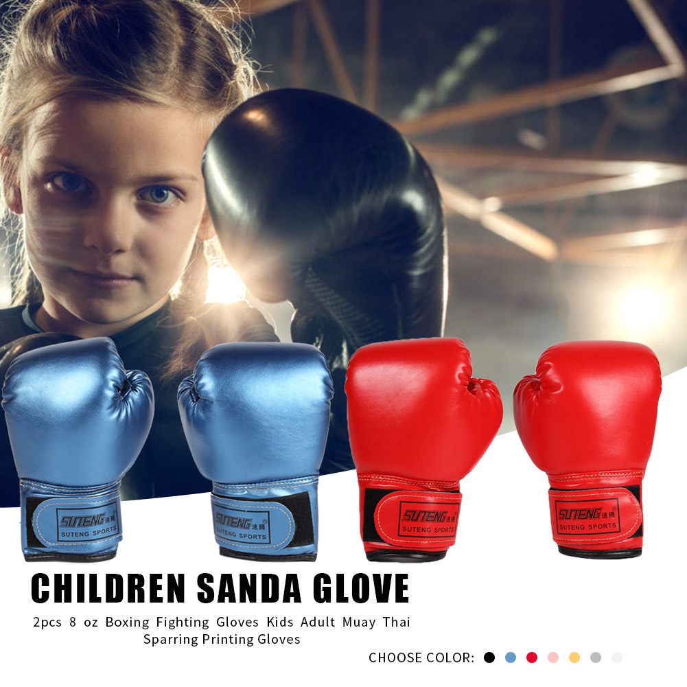 2 Stück Kinder Box handschuhe Kinder Punsch Training Sparring Kickboxen Kampf Fitness Handschuhe schlagen Handschutz blau schwarz rot