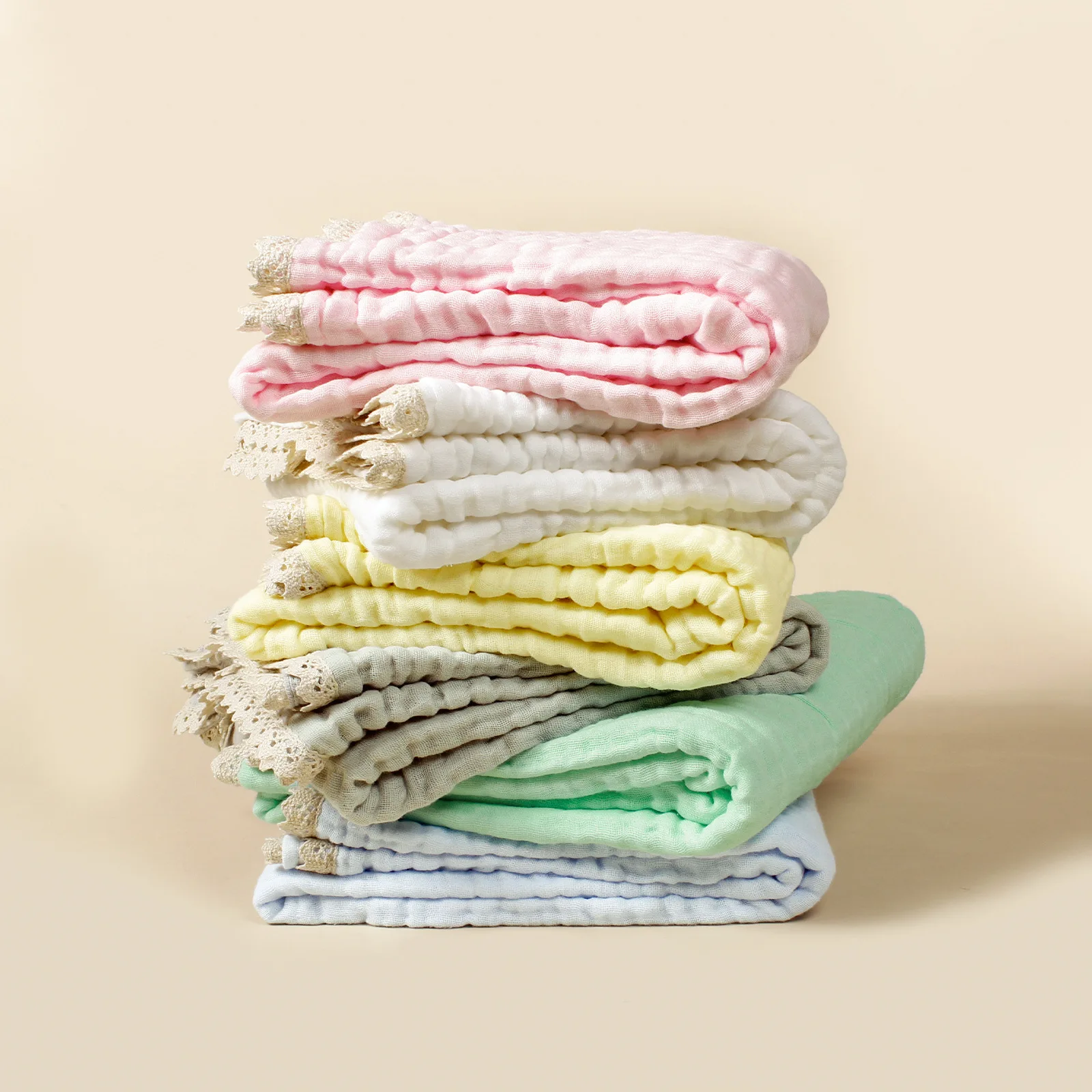 6 ชั้นผ้าฝ้ายไม้ไผ่เด็กรับผ้าห่มเด็กทารก Swaddle Wrap ผ้าห่มอุ่นผ้านวมผ้าปูที่นอน Muslin ผ้าห่มเด็ก