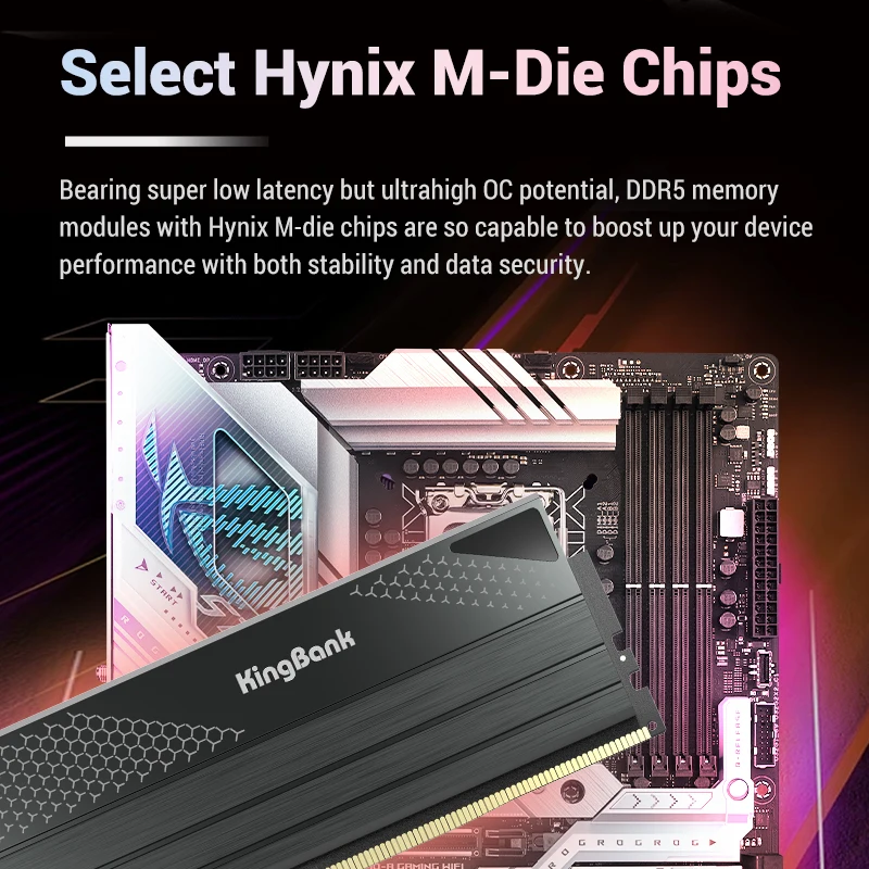 KingBank Memoria RAM DDR5 6800MHz 24GB 48GB 24GBx2 Memoria de escritorio para juegos 288Pin DIMM DDR5 RAM EXPO XMP 3,0 CL34 Hynix M die