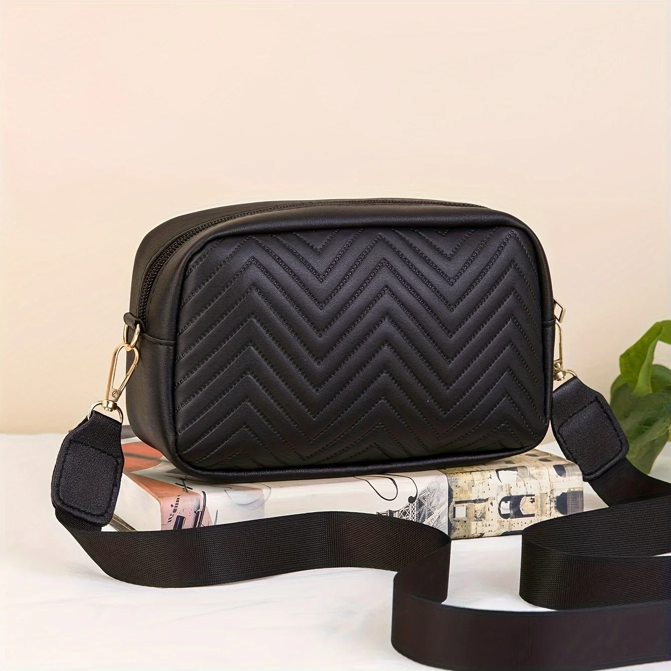 Minimalista mini carteira acolchoada elegante, bolsa de ombro pu moderna, bolsa casual feminina e carteira para celular