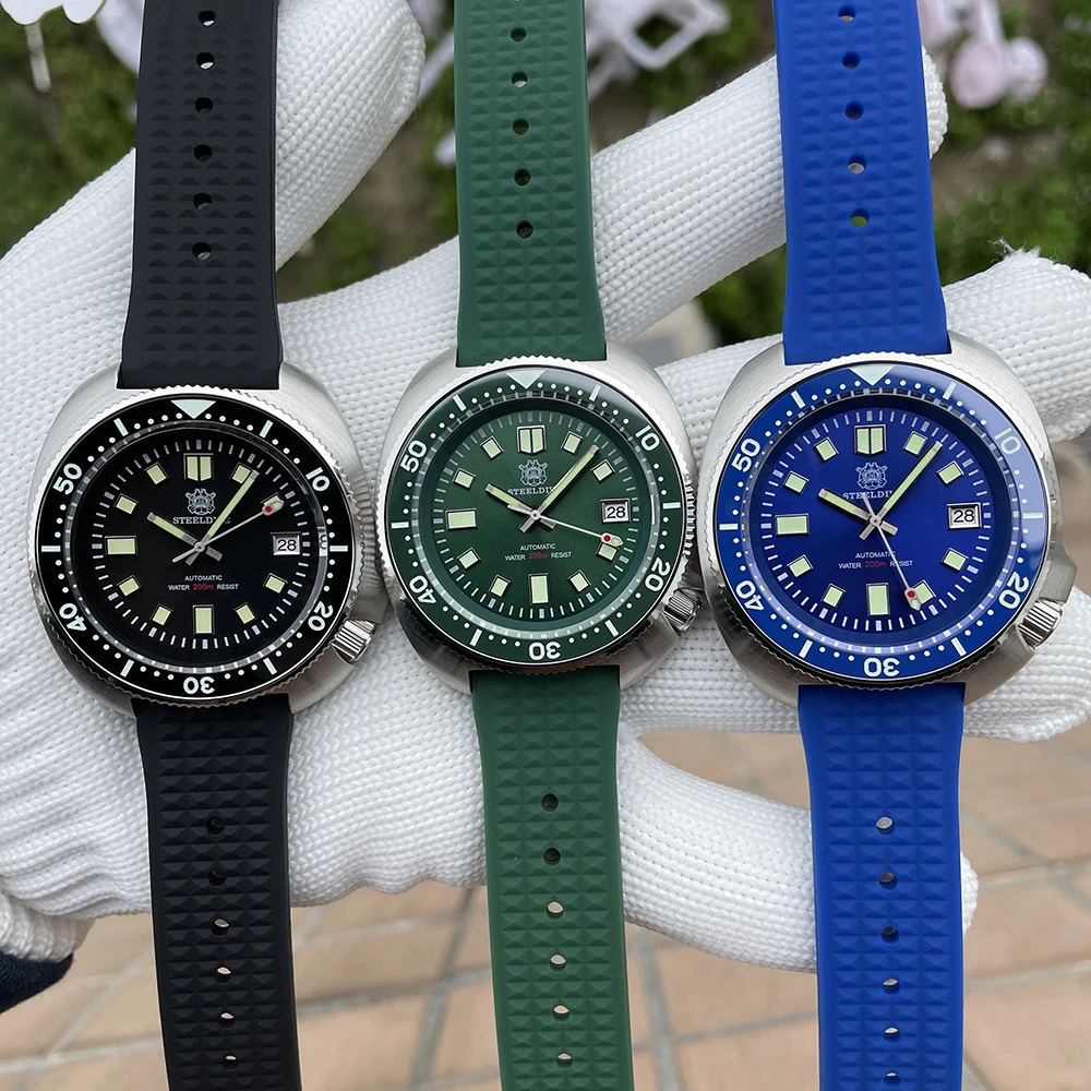 SD1970 ベストセラー Steeldive ブランド 44 ミリメートルサファイアガラスセラミックベゼルインサート発光メンズ NH35 ダイブウォッチセラミックベゼル