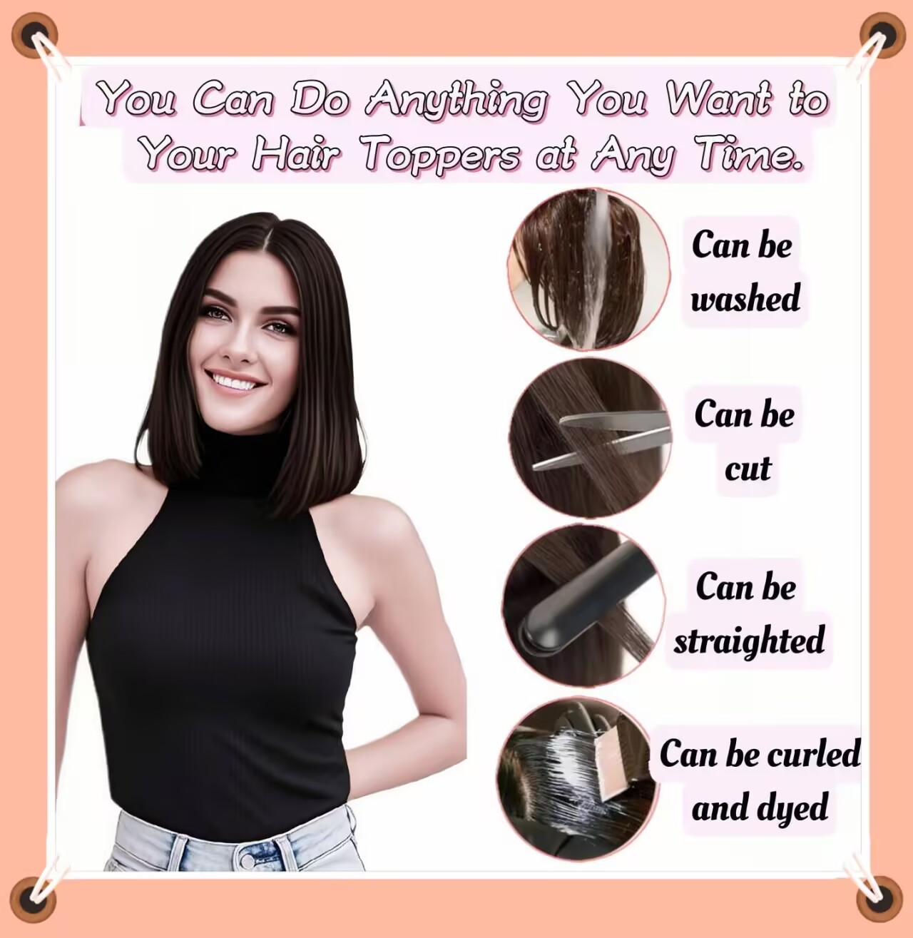 100% Remy cheveux humains naturel cheveux Topper postiches pour femmes Base en soie 3Clip dans les Toppers cheveux suisse dentelle cheveux Topper respirant