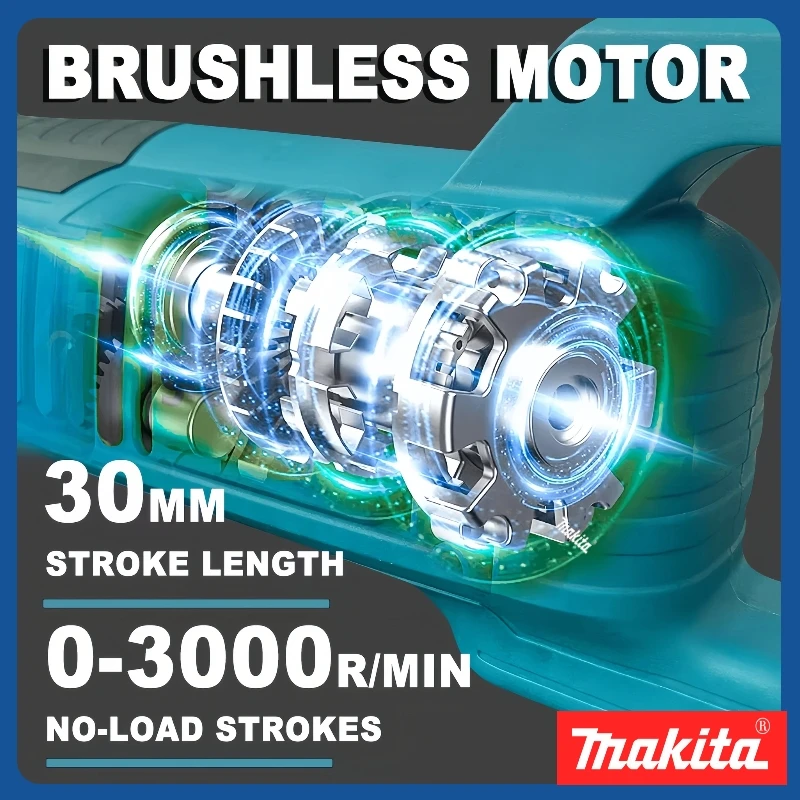 Makita Brushless Reciprocating Saw Reciprocating Saw Portable Cordless Power Tools With 4pcs Saw Blades For 20V18V Battery