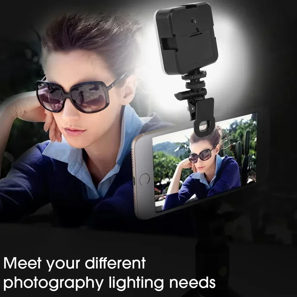 Luce selfie a LED portatile con clip Luce di riempimento ricaricabile a 3 modalità per smartphone Computer portatile Videoconferenza Streaming live