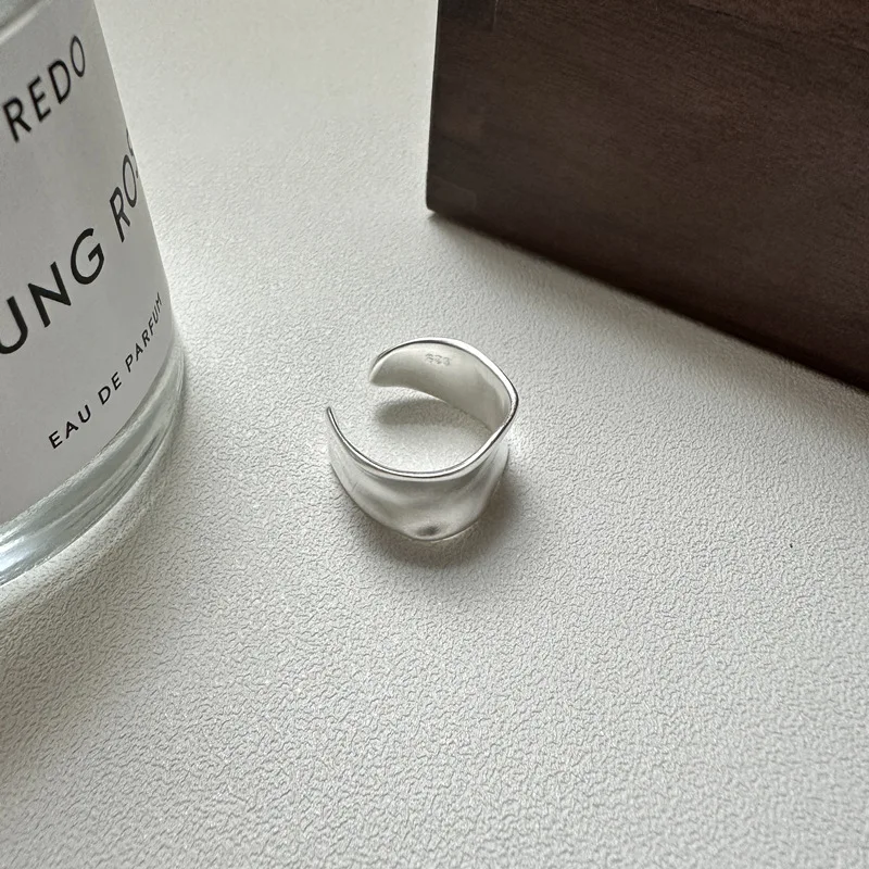 Anello in argento sterling 925 per gioielli da donna ampio semplice aperto vintage fatto a mano anello allergico per regalo di compleanno per feste