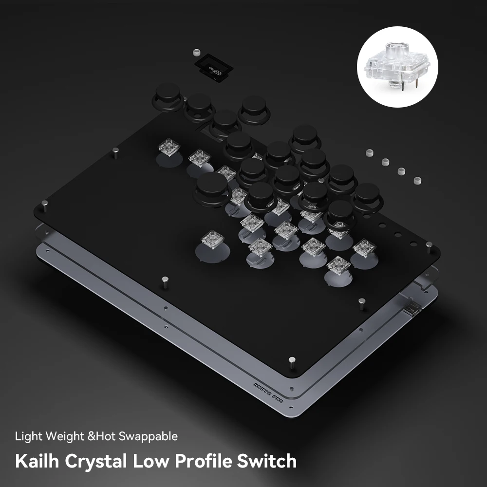Haute42 Controle Arcade Joystick Hitbox Controller Button Rim Hitbox Leverless Arcade Controller For PC/ PS5/PS4 Fighting Stick