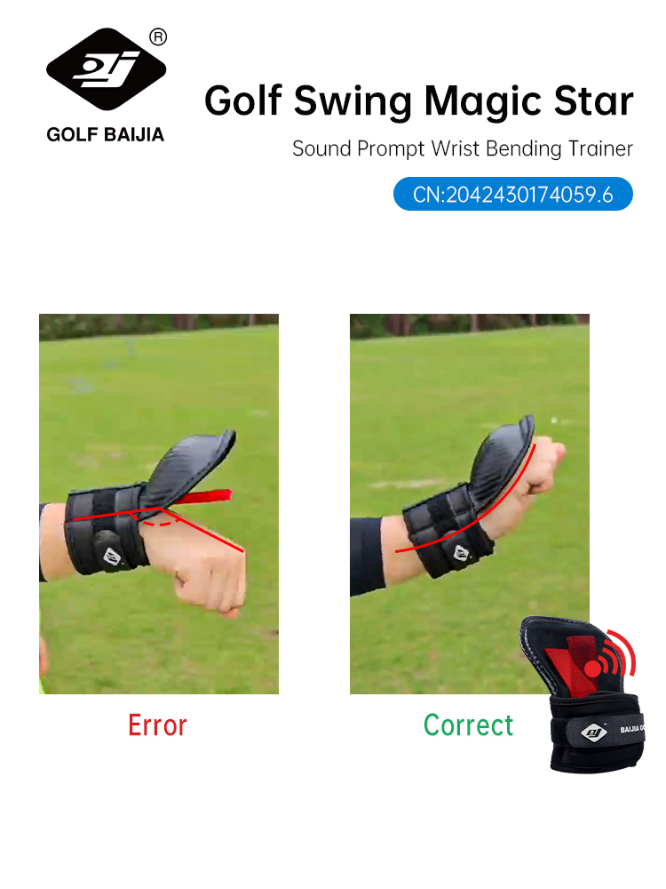 Baijia-ゴルフチッピング手首角度補正器、スイングトレーニングエイド、手首ブレース、すべてのゴルファーのためのトレーナー