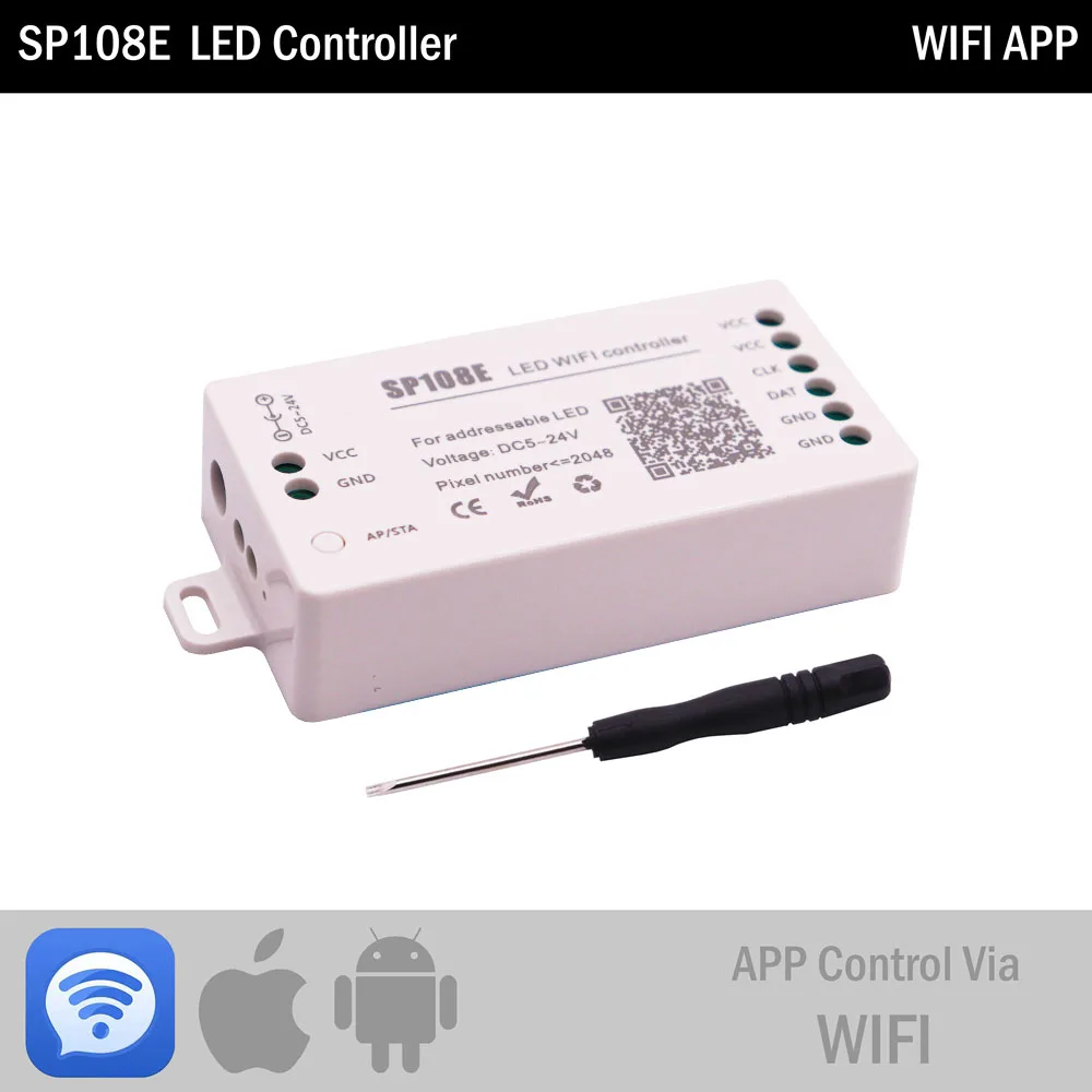 Controlador de tira de píxeles Led WS2812B WS2811 SP105E SP107E SP108E SP110E Bluetooth/WIFI/música controlador de luz Led inteligente DC5-24V