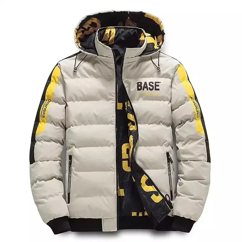 Homens outono inverno jaqueta de algodão quente confortável acolchoado engrossado para baixo jaqueta 2024 novas roupas dupla face boné removível M-5XL