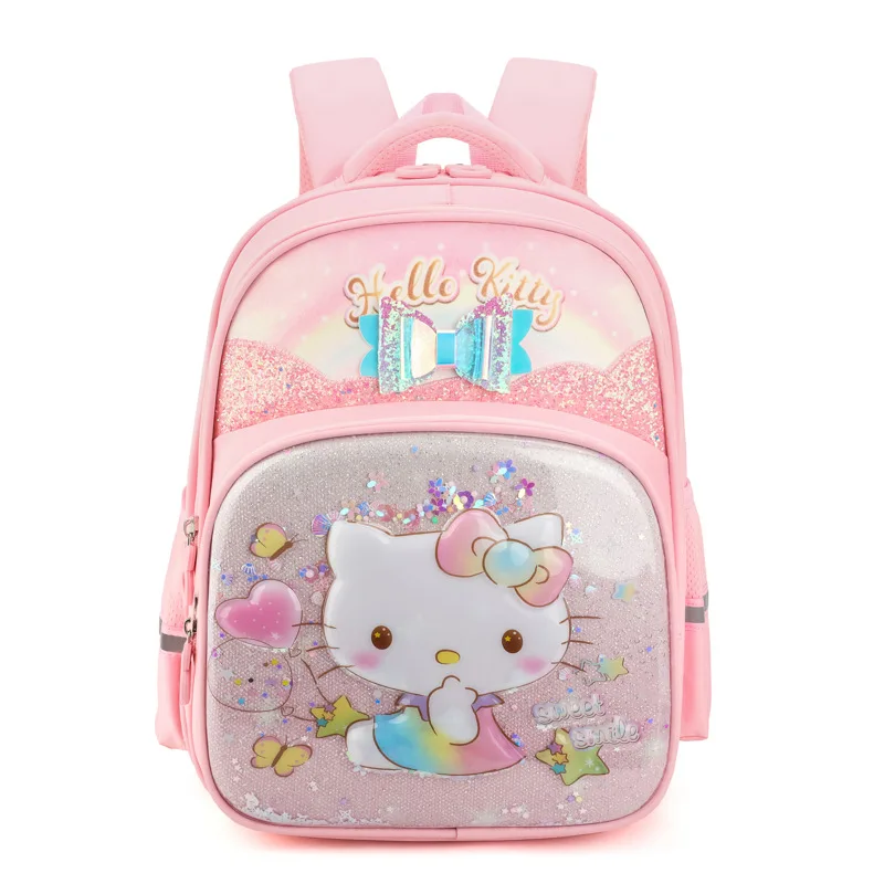 Sanrio Hello Kitty New Student School Bag Girl Cute Cartoon Kulomi Large Capacity Burden Reduction Ridge Backpack