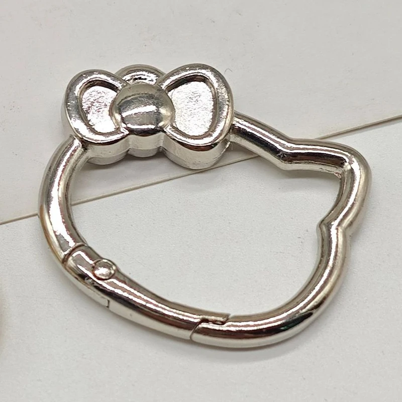 Hello Kitty Anime Metal Key Ring Spring Clasp Openable Cute Carabiner Keychain Clips Hook Pendant Chain DIY Buckle Accessories