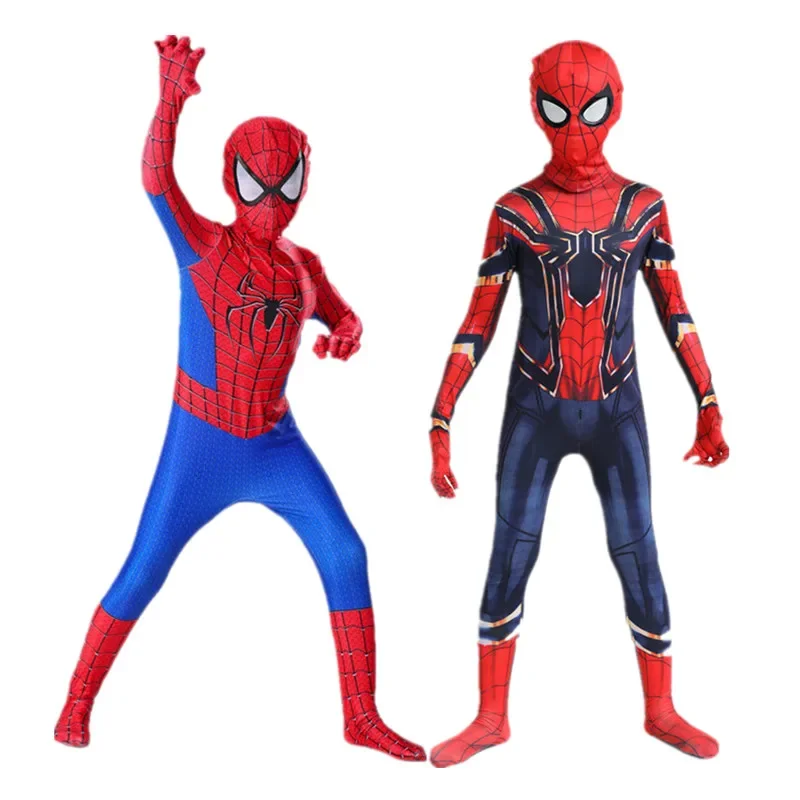 Kostium pająka superbohatera dla dzieci kombinezon ze spandeksu kostiumy na Halloween body dla dzieci nakrycie głowy zestaw imprezowy
