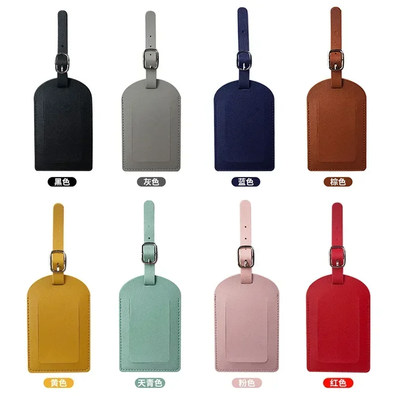 1PC PU หนังกระเป๋าเดินทางผู้หญิงผู้ชายเที่ยวบินวันหยุดอุปกรณ์เสริมกระเป๋าเดินทางแท็กชื่อ ID ที่อยู่ป้ายแท็กกระเป๋าสําหรับกระเป๋าเดินทาง