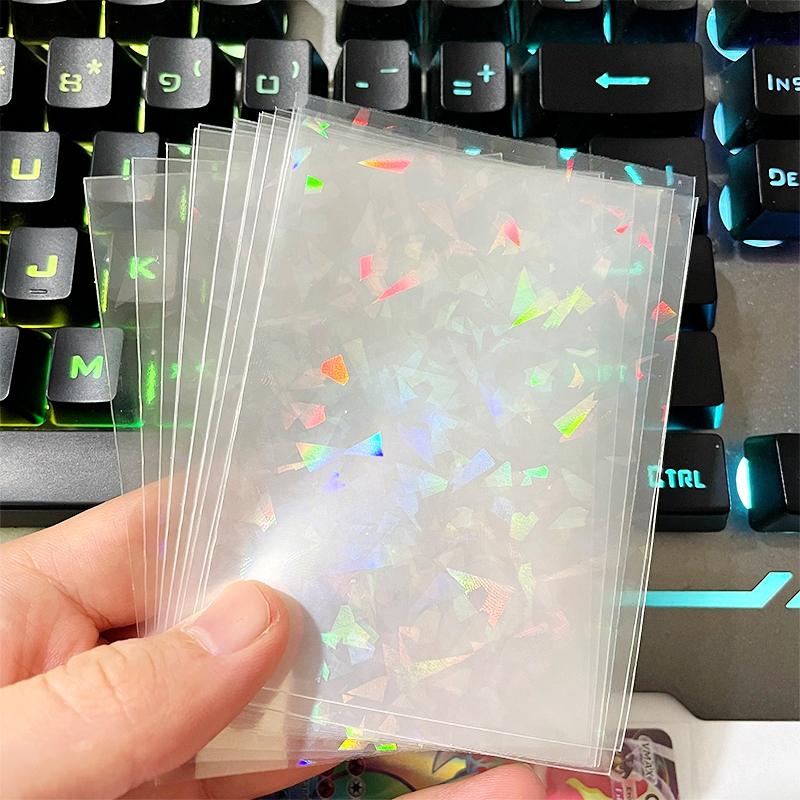 50pcs Soft Trading Laser Card Film Sleeve Transparent 66*91mm Pokemon TCG Game Protector Folder Yugioh Baseball Card Case Holder