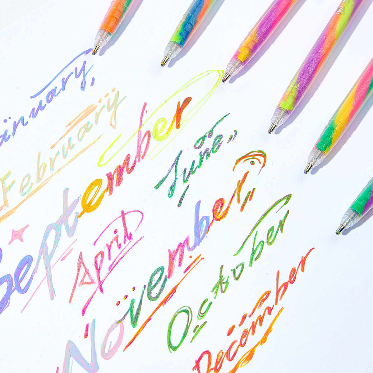 6/12/18pcs Glitter Gel Highlighter Pens Set - 1.2mm Vibrant Colors Smooth Writing Perfect for Journals DIY Crafts Greeting Cards