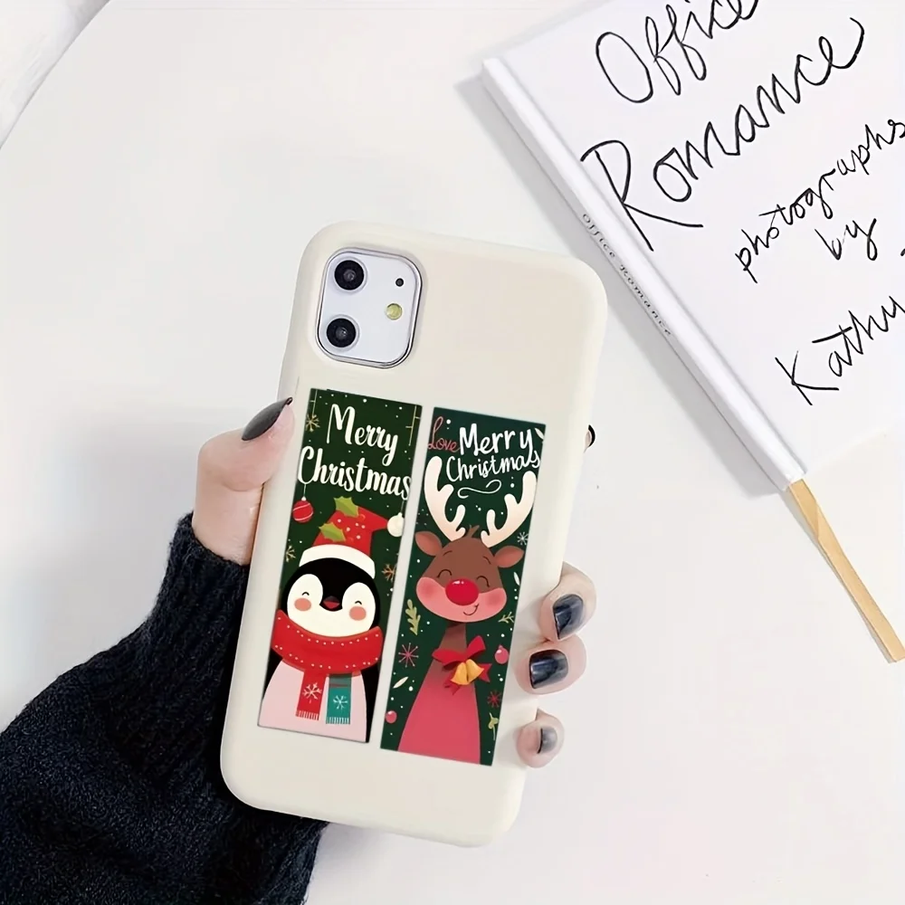 120pcs Christmas Stickers Roll - Cute Santa Polar Bear, Merry Christmas - for Gift Wrapping,  Packaging - Paper-Based