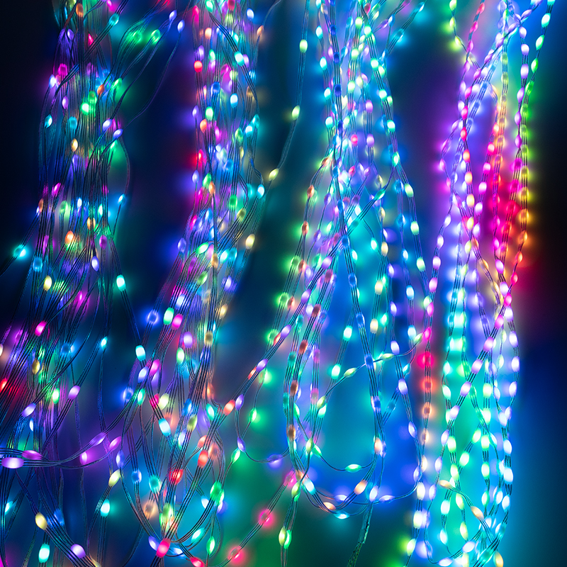 Venta al por mayor de luces LED de tira de colores de ensueño WS2811 RGBIC direccionables individualmente 5V IP67 decorar árbol de Navidad