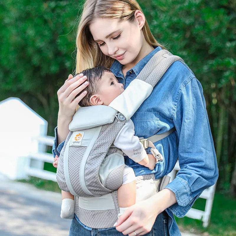 Com caixa e instruções Breeze 360 Porta-bebês ergonômico todas as posições Sling Wrap Mochila 0-36 M