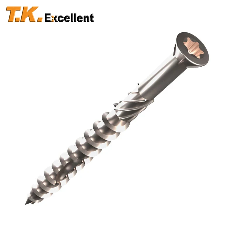 Tipo tornillo moleteado de ranura Torx de 50/60/70/80mm, tornillo de cubierta de madera de acero inoxidable 410, autorroscante para roscado Skru tornillos para madera Tornillos Con Madera  Ranura Torx