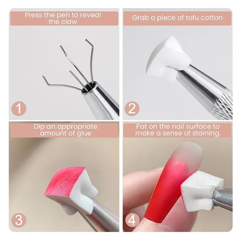 Esponja ombré para uñas, esponja suave degradada para uñas con bolígrafo de agarre, cepillo para uñas ombré, herramienta de punta francesa, diseño de manicura, 50/150 Uds.